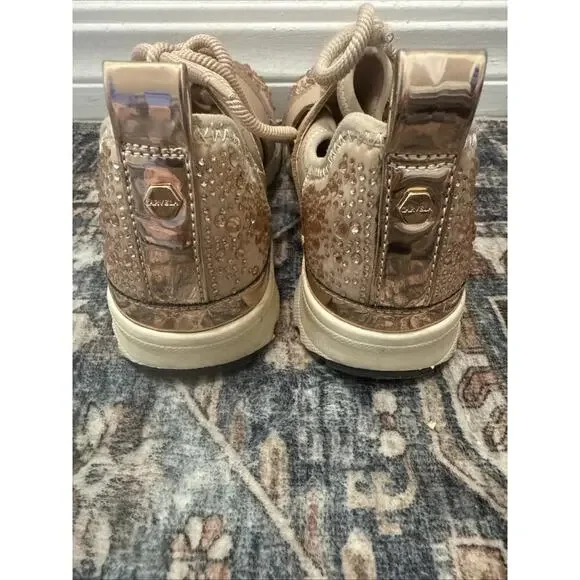 Carvela rose Gold bling studded sneakers size 37 Or Size 6.5 Women’s Beige - Picture 5 of 7